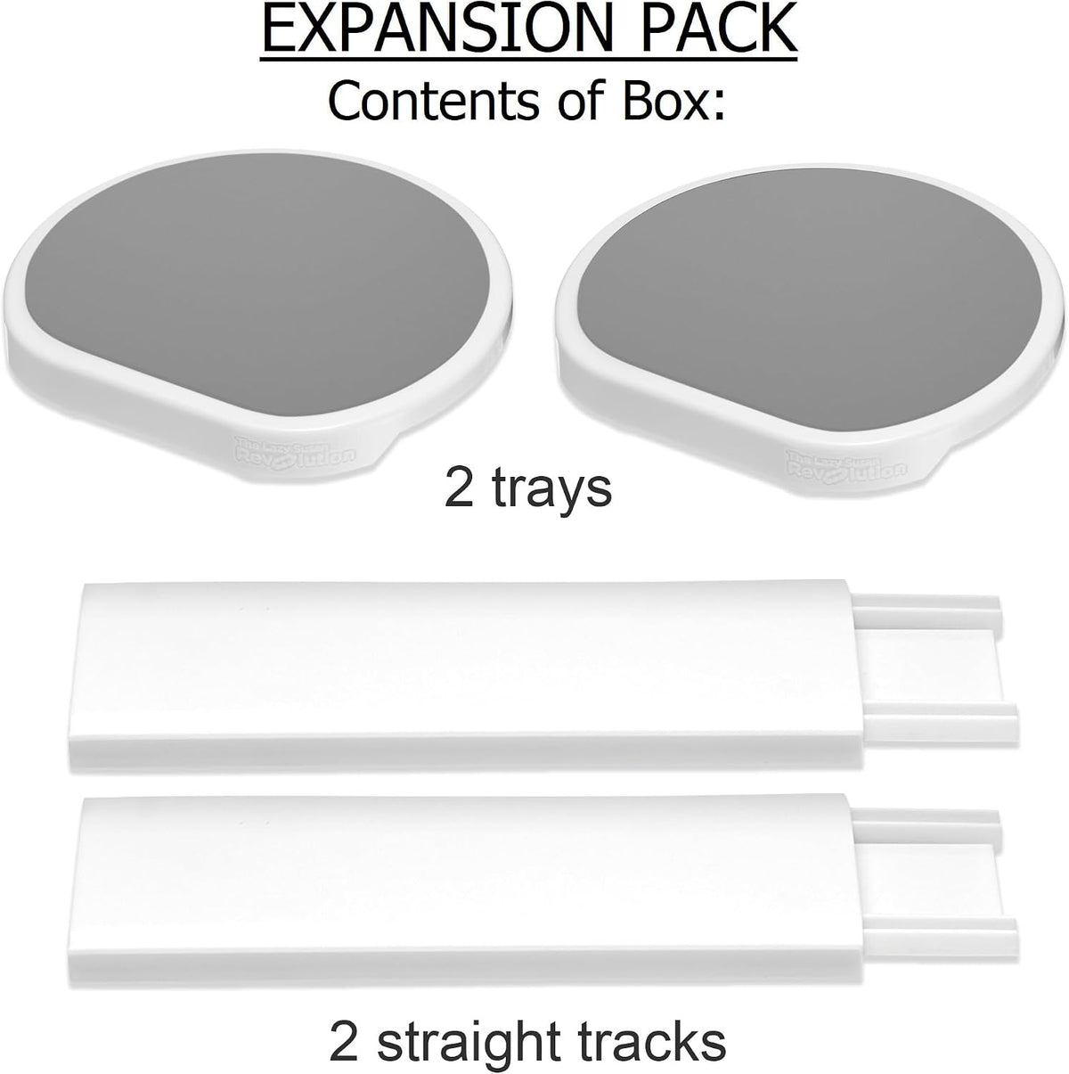 Light Gray - Expansion Pack - 2 Straight Tracks and 2 Trays. Does Not Work without  Full Set (Sold Separately).