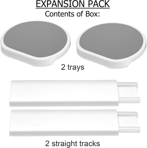 Light Gray - Expansion Pack - 2 Straight Tracks and 2 Trays. Does Not Work without  Full Set (Sold Separately).
