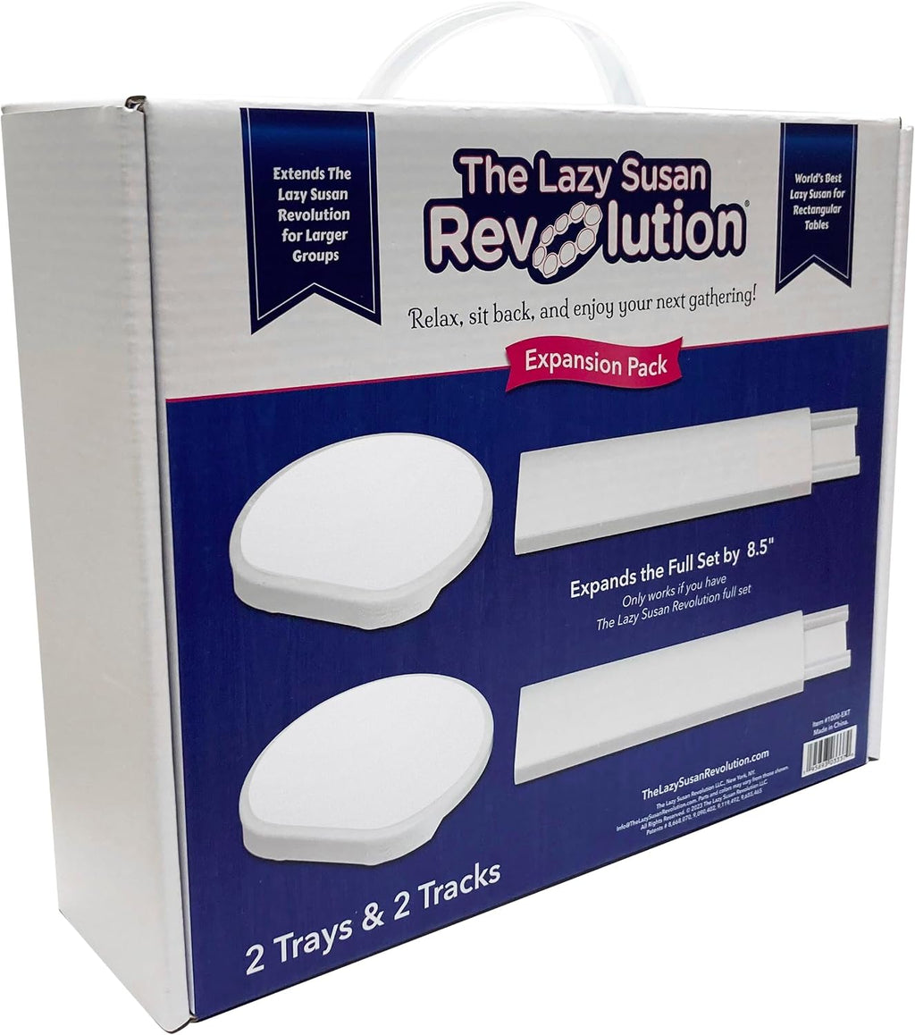 White - Expansion Pack - 2 Straight Tracks and 2 Trays. Does Not Work without  Full Set (Sold Separately).