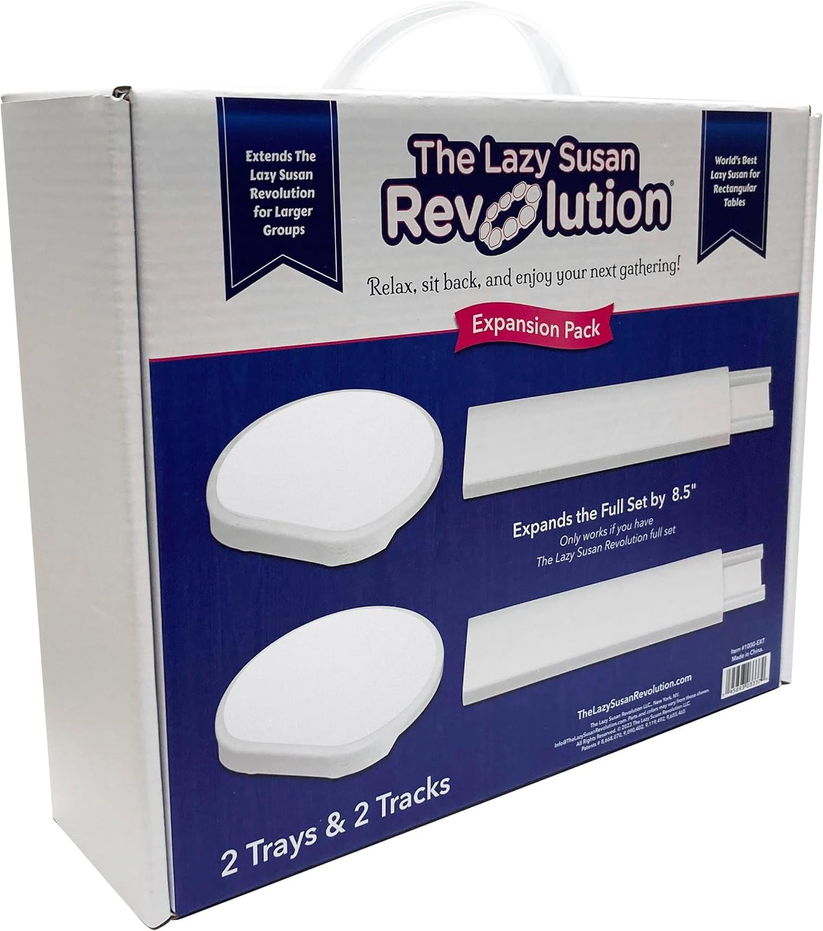 White - Expansion Pack - 2 Straight Tracks and 2 Trays. Does Not Work without  Full Set (Sold Separately).