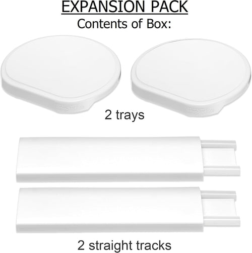White - Expansion Pack - 2 Straight Tracks and 2 Trays. Does Not Work without  Full Set (Sold Separately).