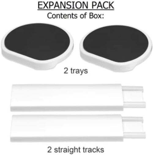 - Expansion Pack - Dark Gray - 2 Straight Tracks and 2 Trays. Does Not Work without  Full Set (Sold Separately).